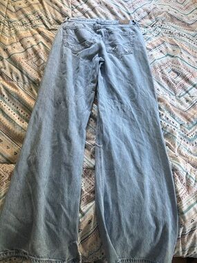 American Eagle Outfitters Light Blue Wide-Leg Jeans